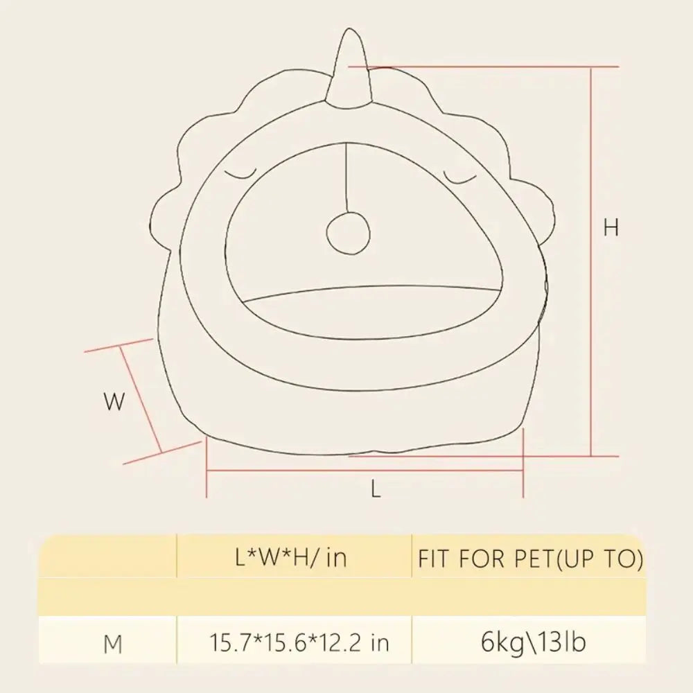 Adorable Dinosaur Pet House with Toy Yellow Pandora