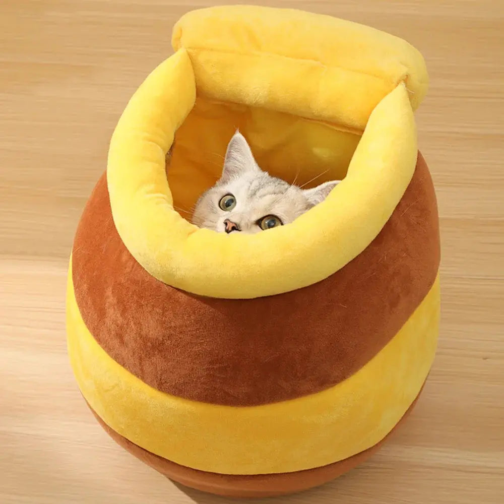 Adorable Honey Jar Theme Cat Bed Yellow Pandora