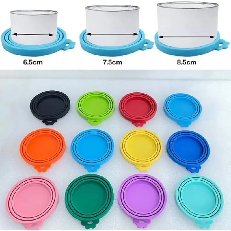 Reusable Silicone Pet Can Cover Fresh-keeping Cover with Spoon