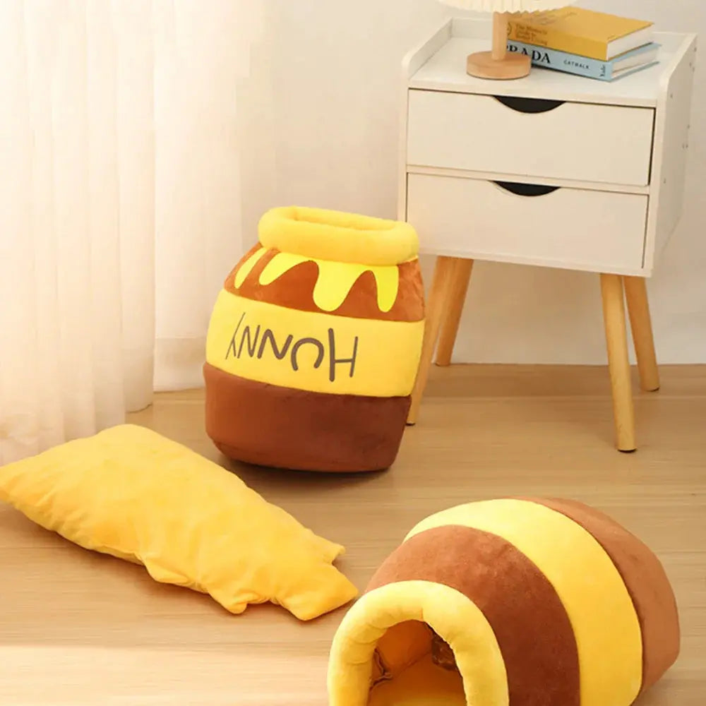 Adorable Honey Jar Theme Cat Bed Yellow Pandora