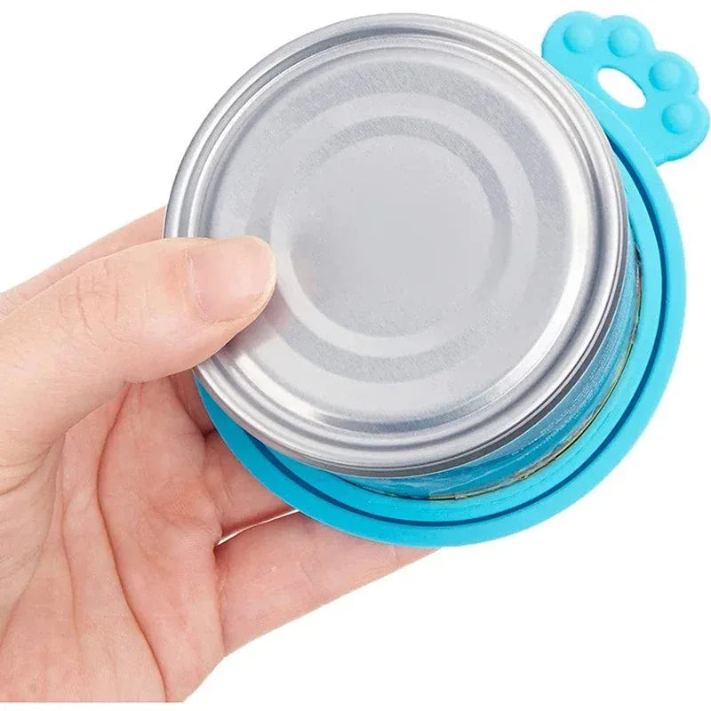 Reusable Silicone Pet Can Cover Fresh-keeping Cover with Spoon
