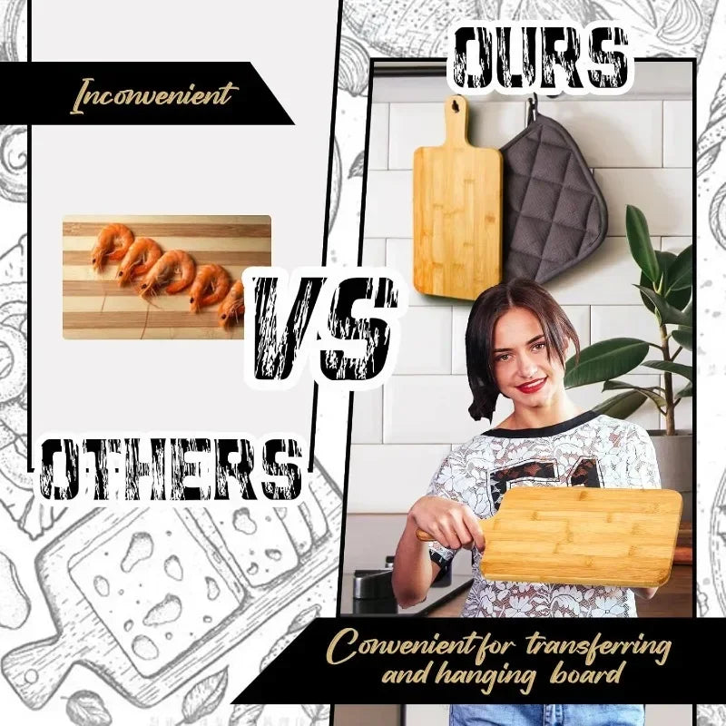 Bamboo Cutting Board/Serving Board with Handle