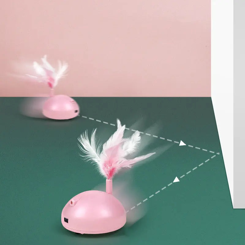 Automatic Feather Cat Toy Maroon Asteria