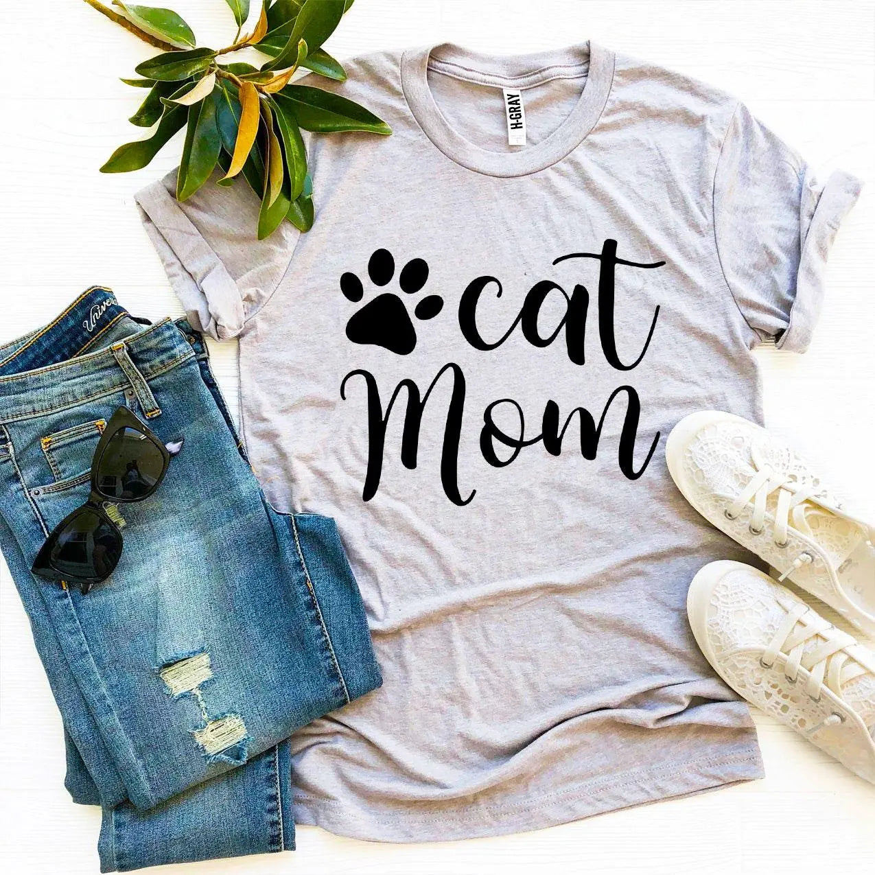 Cat Mom T-shirt Agate