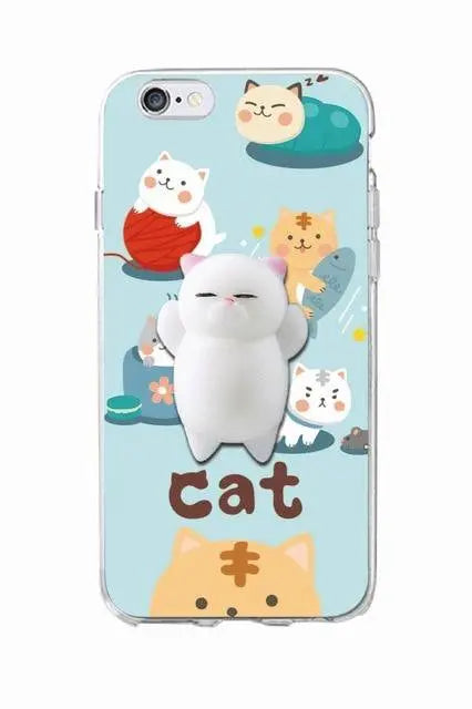 Cat Lover Phone Case with 3D Squishy Kitty Cat Paw Fuchsia Molly