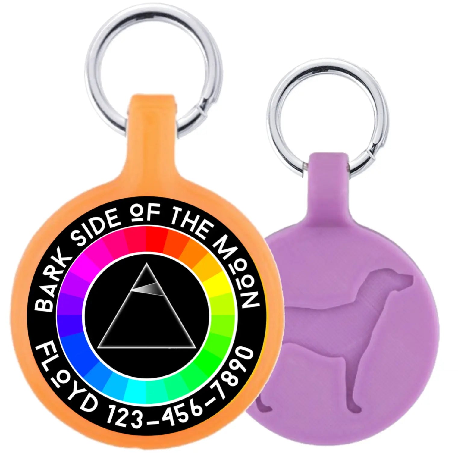 Bark Side of the Moon Pink Floyd Ecoplastic Pet ID Tag Red Bittercress