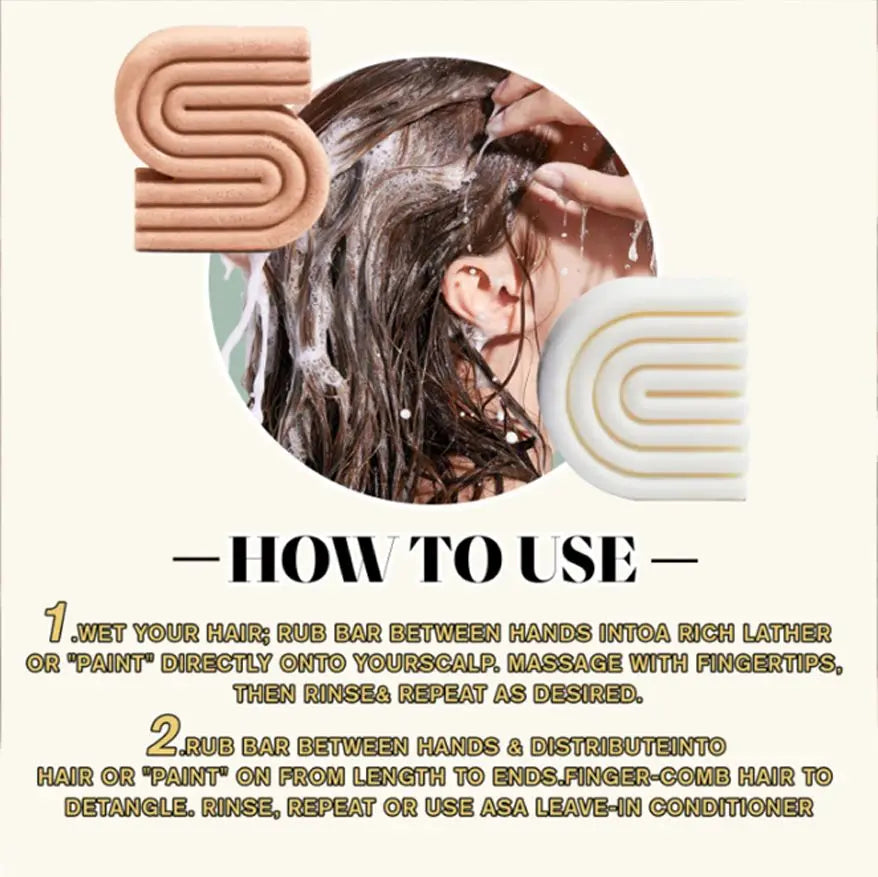 Rice Shampoo Bar & Conditioner Bar for Strengthening Hair
